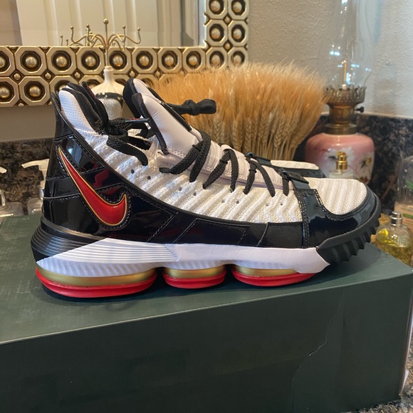 Nike Lebron xvi sb black n white shoes